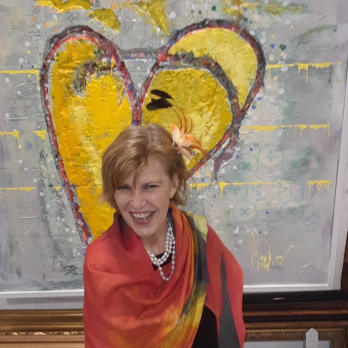 Lady Barbara Pinson Artist falling for You Cashmere Silk Scarf