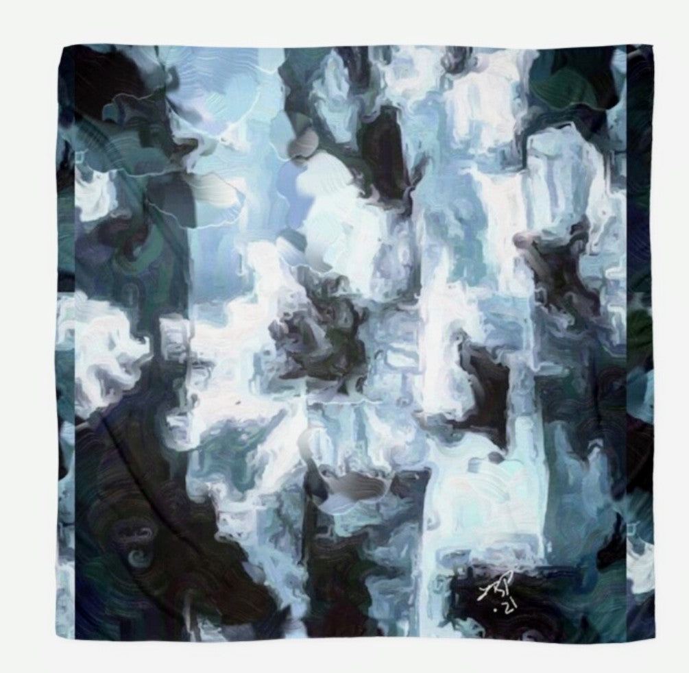 Lady Barbara Pinson Artist Midnight Magic Chiffon Scarf Quiet Luxury