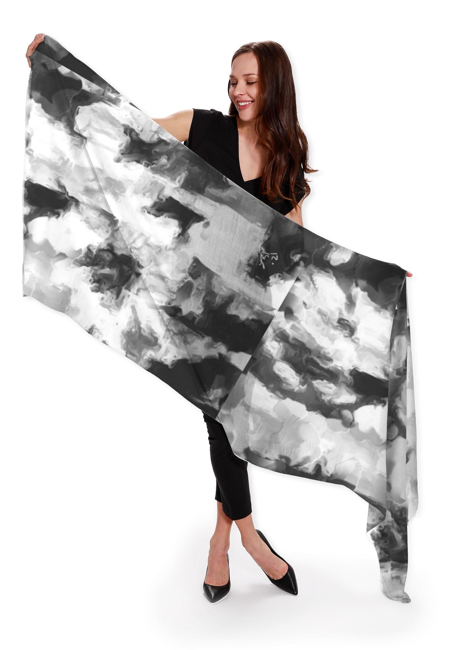 Lady Barbara Pinson Artist Midnight Magic Luxury Cashmere Scarf