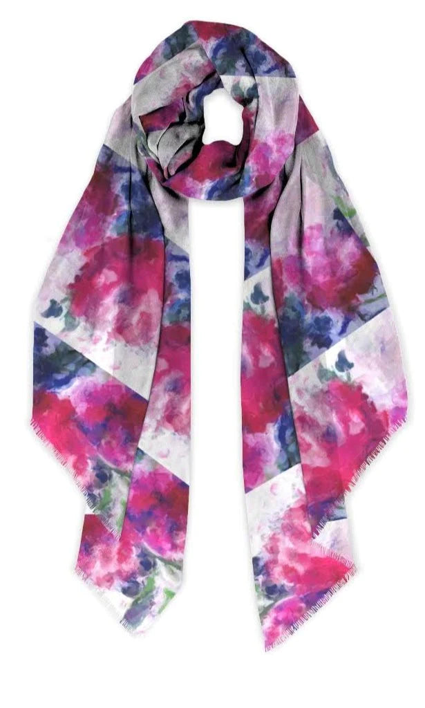 "Poppies Pink" Beechwood Scarf ws
