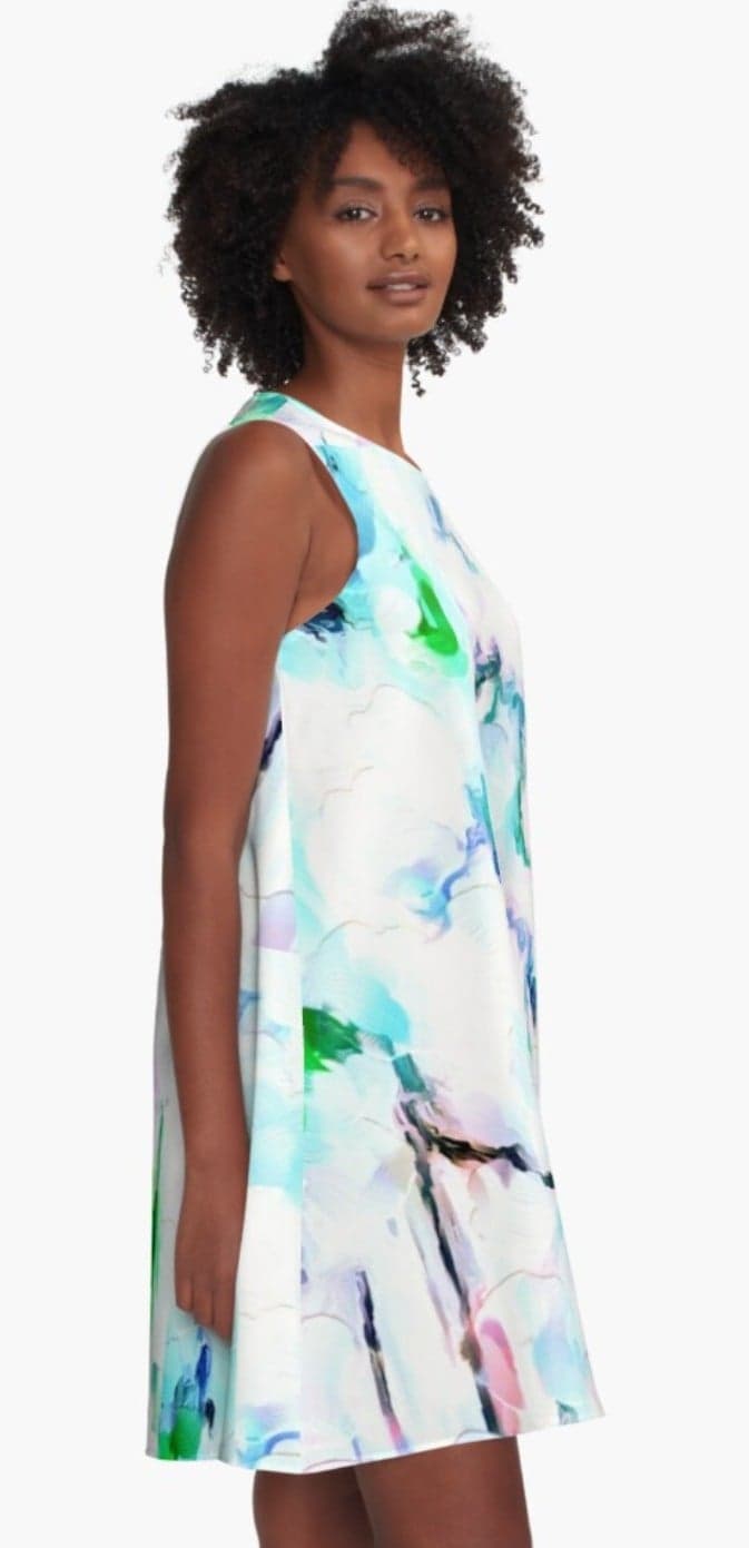 "Orchids White" A-Line Dress