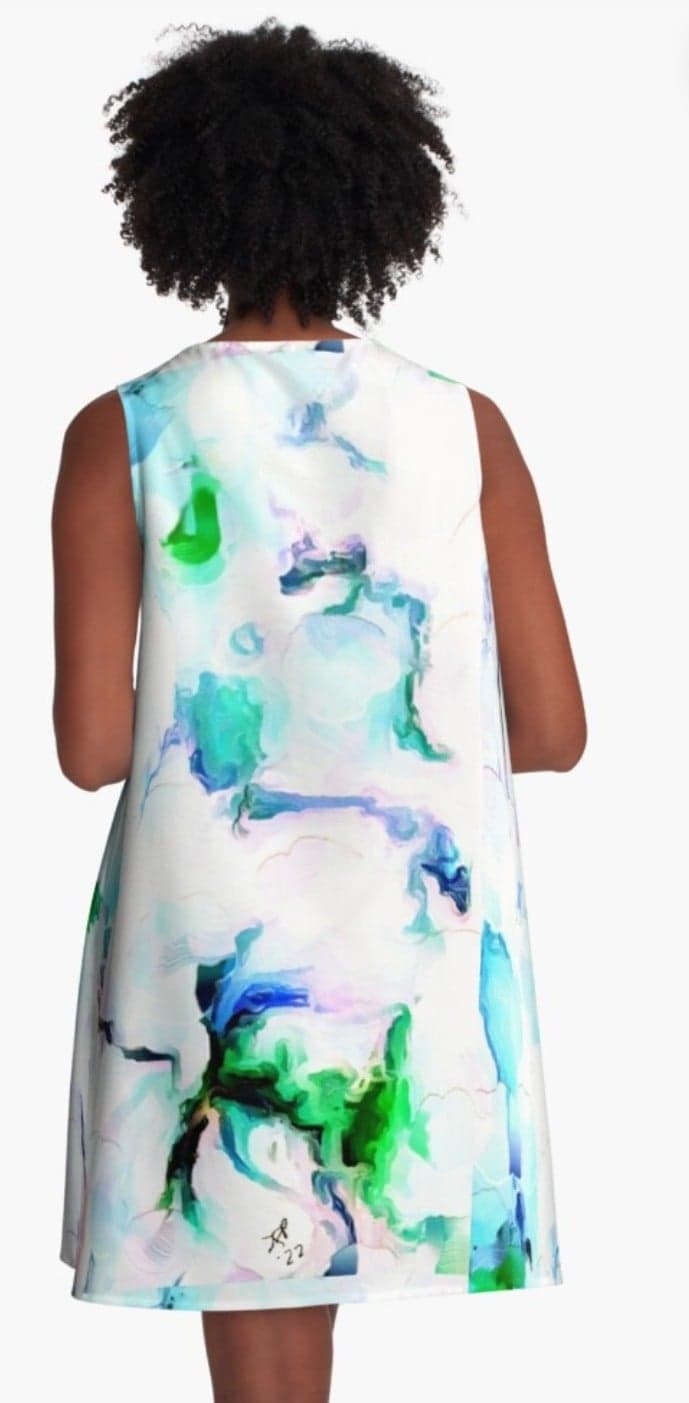 "Orchids White" A-Line Dress