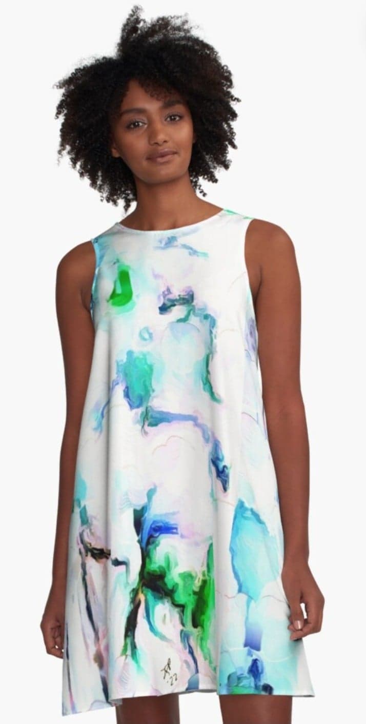 "Orchids White" A-Line Dress