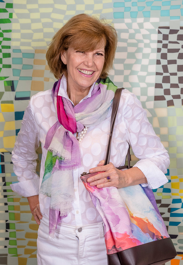 "Periwinkle Pops" Beechwood Scarf