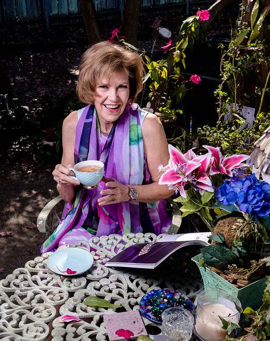 "Periwinkle Pops" Chiffon Scarf/Sarong