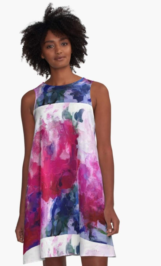 "Poppies Pink" A-Line Dress