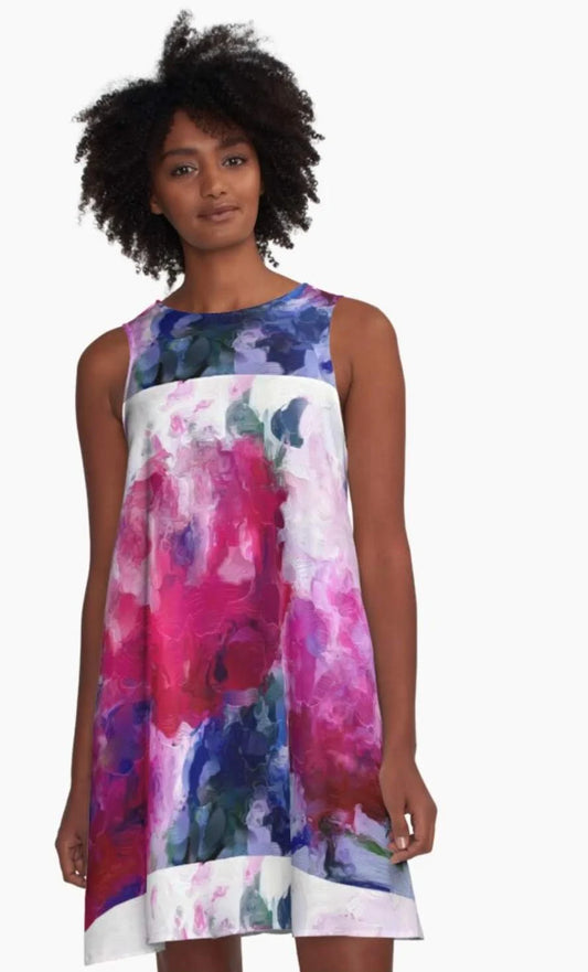 "Poppies Pink" A-Line Dress ws