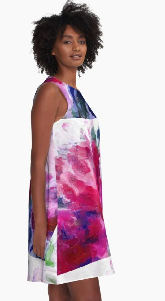 "Poppies Pink" A-Line Dress ws