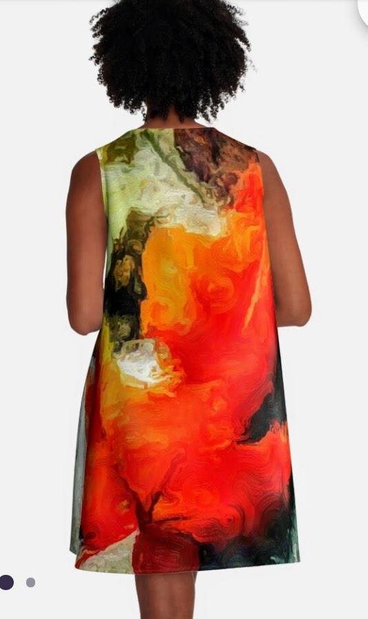 Lady Barbara Pinson Artist Falling for You A-Line Dress back