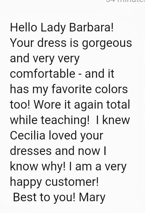 Lady Barbara Pinson Artist Abstract Blue Gold A-Line Dress Review