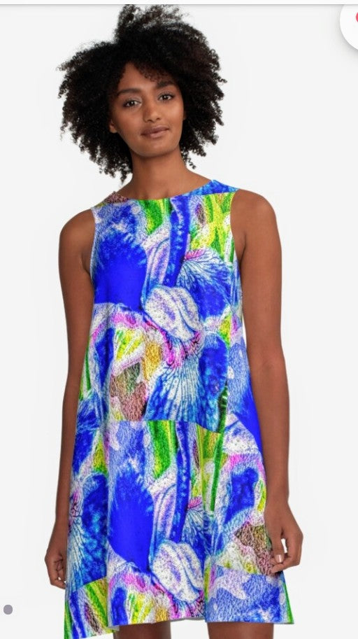 "Blue Iris" A-line Dress