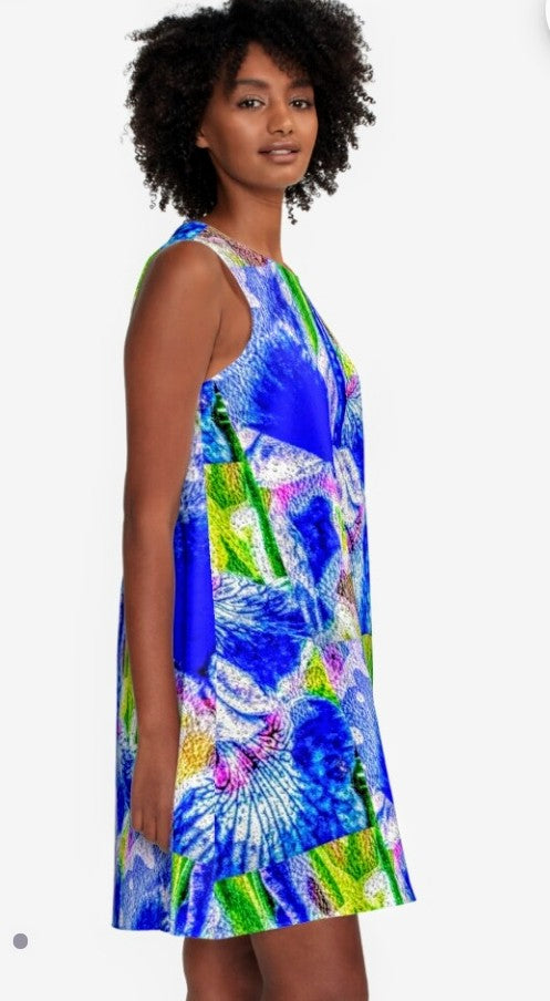 "Blue Iris" A-line Dress