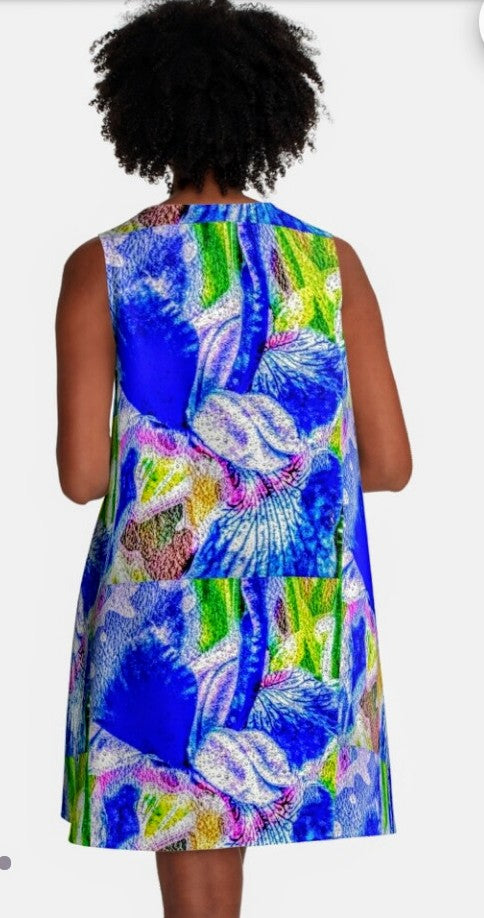"Blue Iris" A-line Dress
