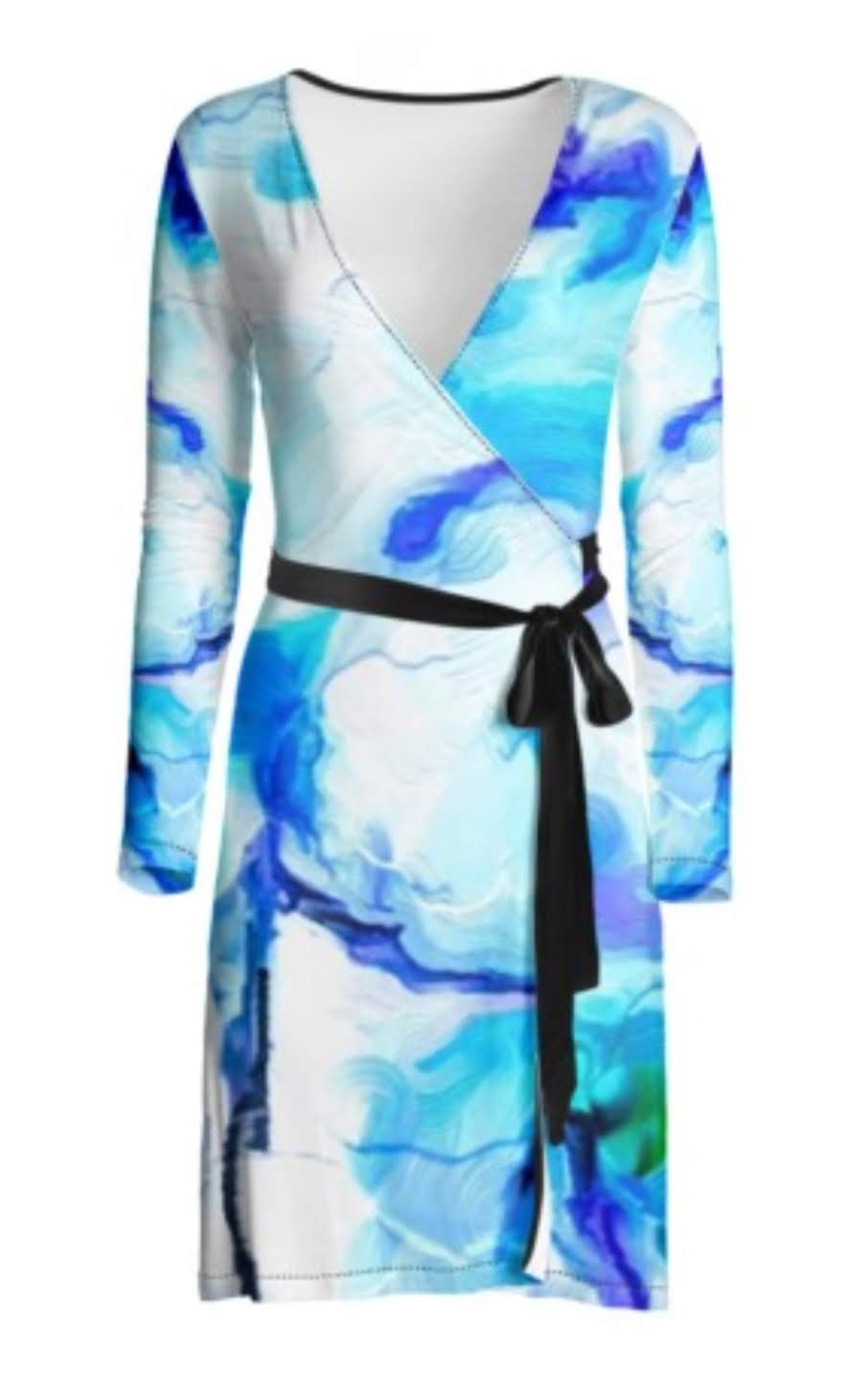 "Orchids Turquoise" Lady B Wrap Dress