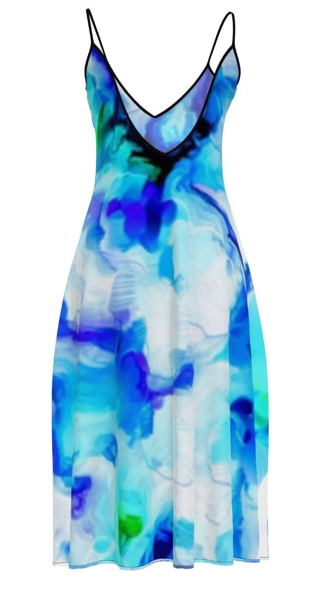 "Orchids Turquoise" Lady B Resort Gown