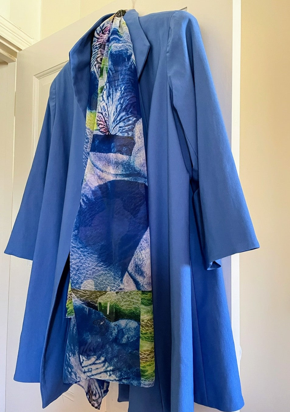"Blue Iris" Chiffon Scarf/ Sarong