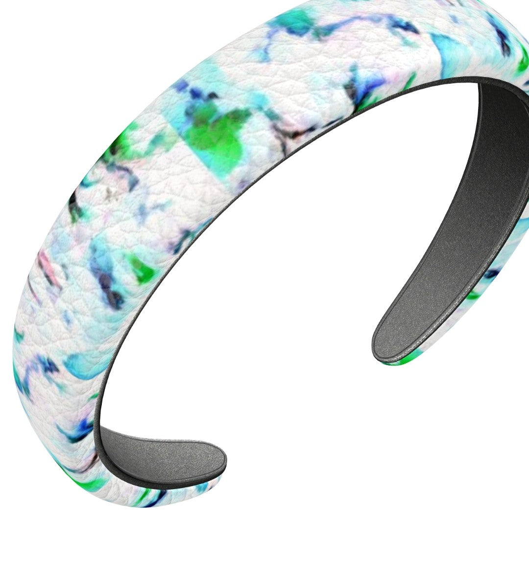 "Orchids White" Leather Headband