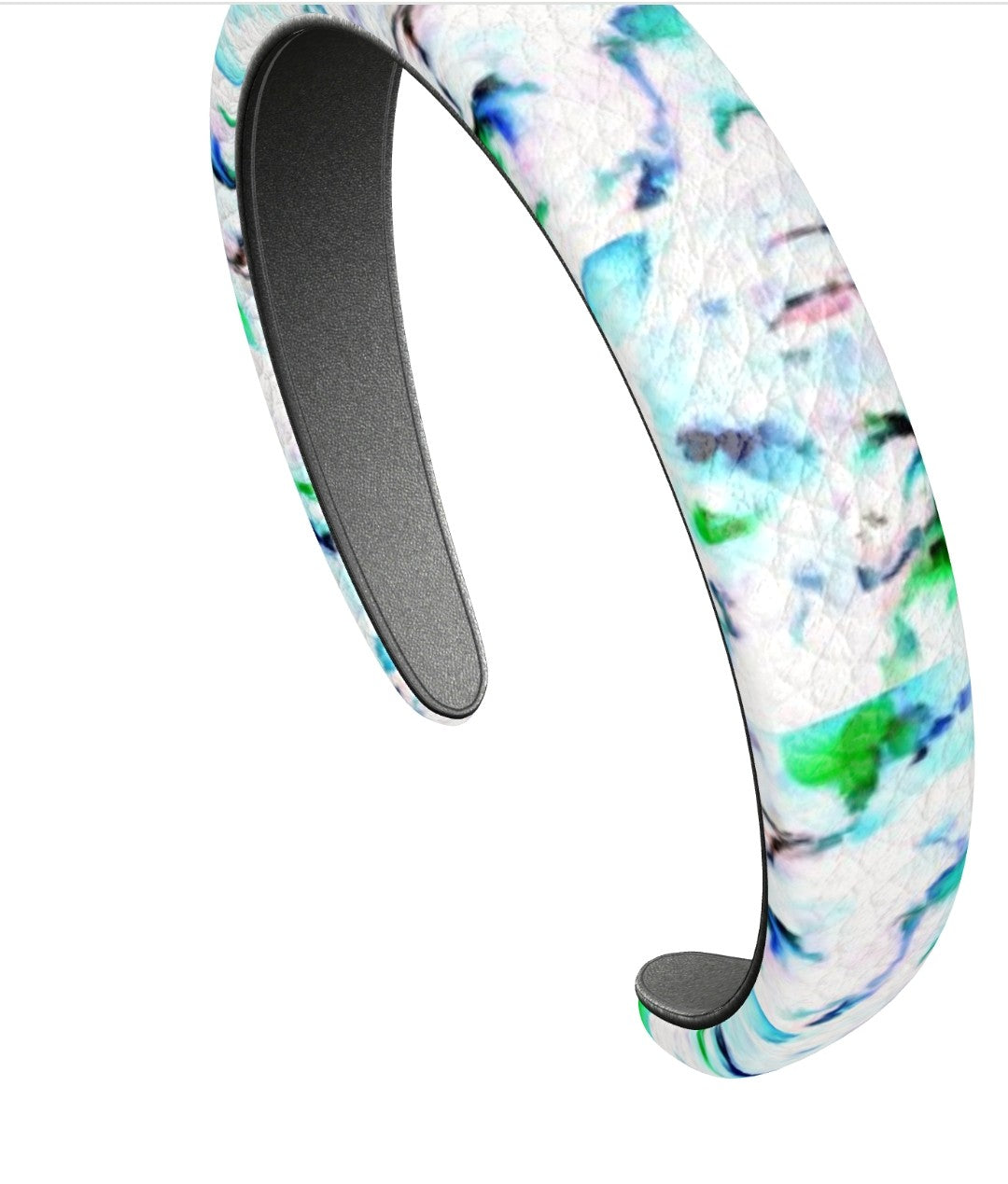 "Orchids White" Leather Headband