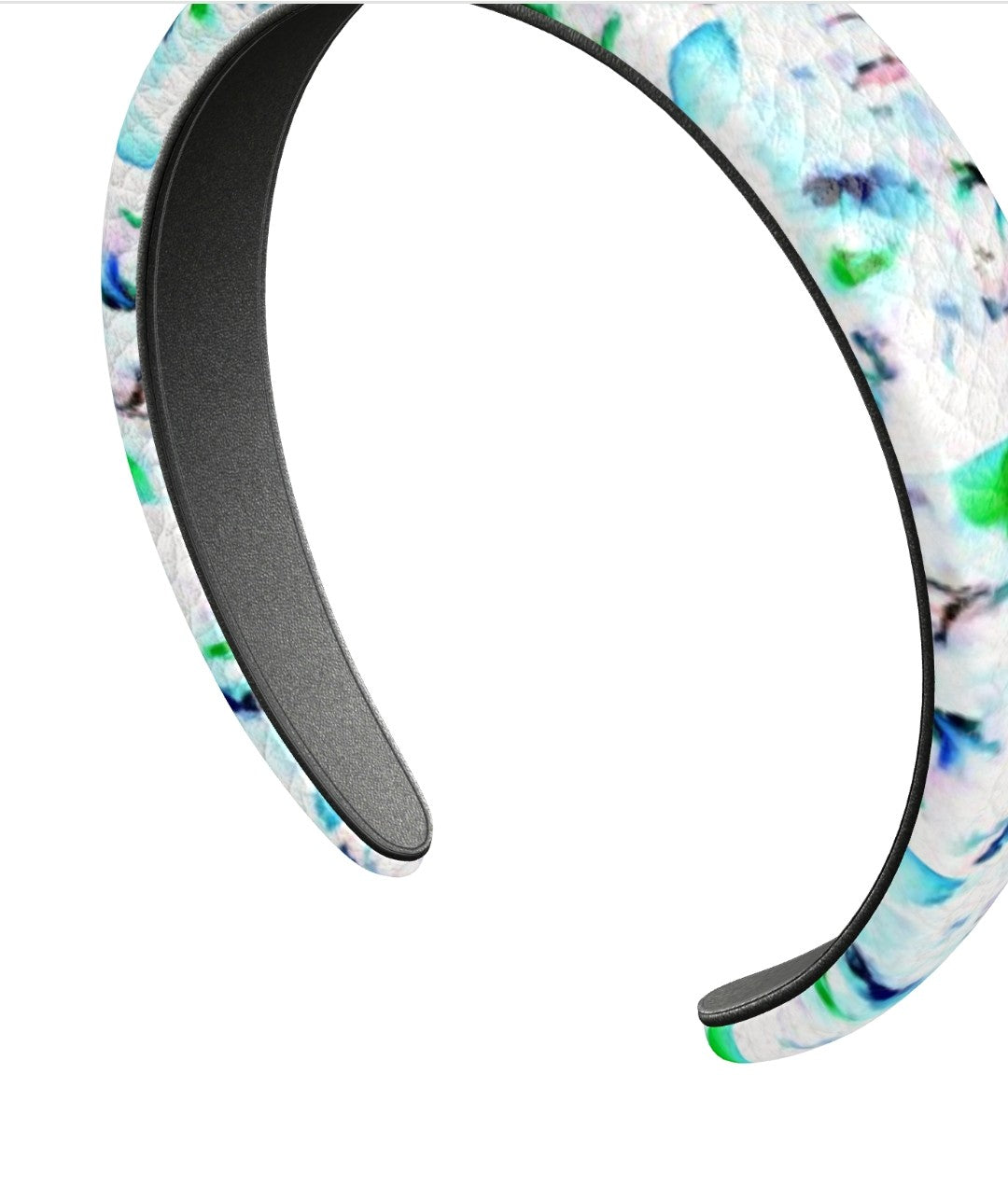 "Orchids White" Leather Headband