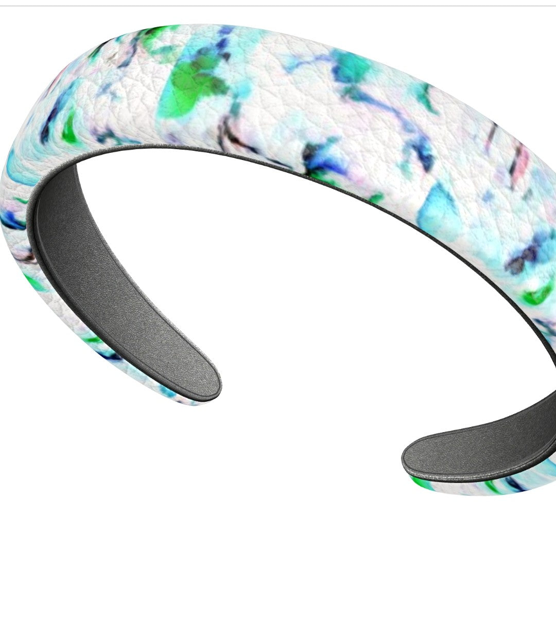 "Orchids White" Leather Headband