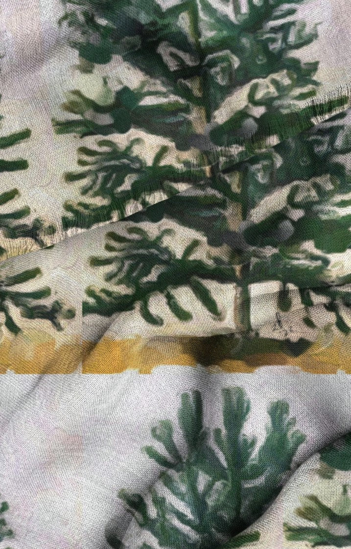"Evergreen" Cashmere Silk Scarf