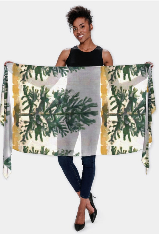 "Evergreen" Cashmere Silk Scarf