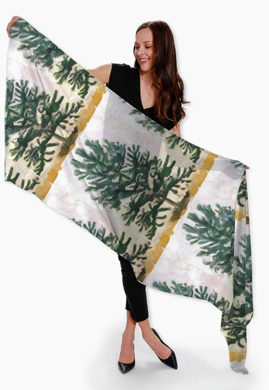 "Evergreen" Cashmere Silk Scarf