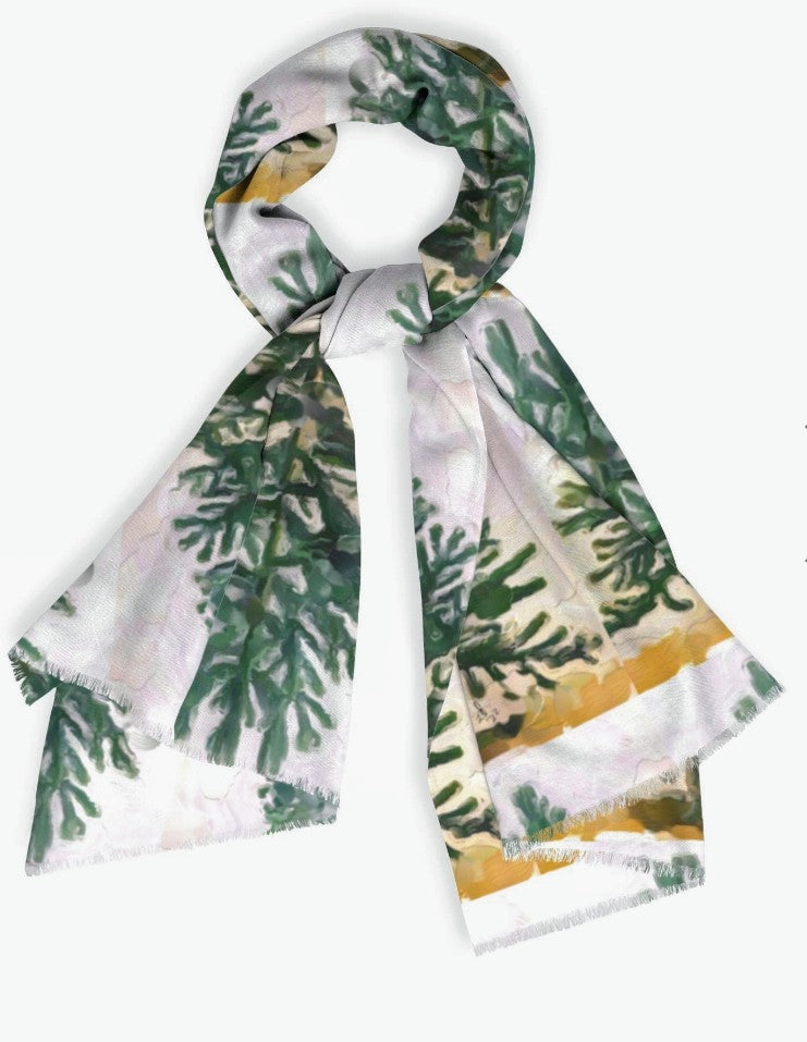 "Evergreen" Cashmere Silk Scarf