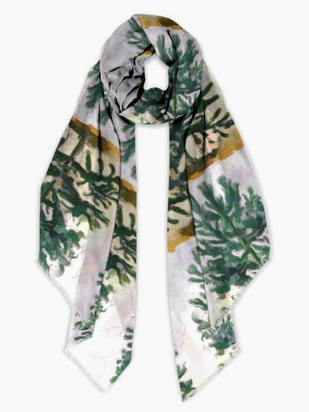 "Evergreen" Cashmere Silk Scarf