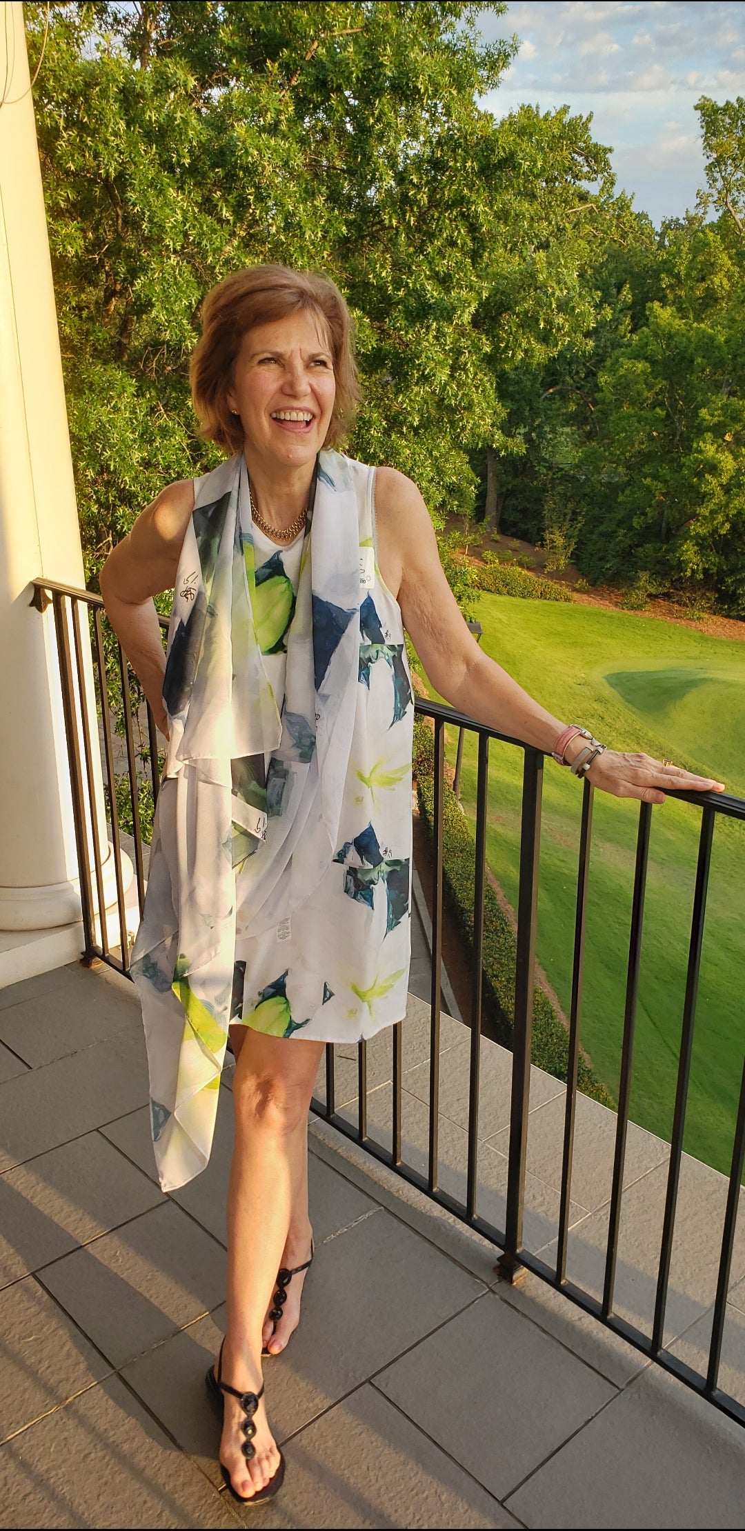"Bella Lillies" Chiffon Scarf/Sarong
