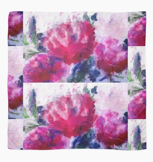 "Poppies Pink" Chiffon Scarf/Sarong ws