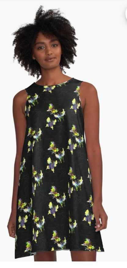 "Night Flight" A-Line Dress