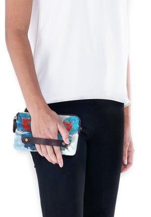 "Butterflies Turquoise" Crossbody Clutch