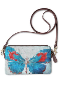 "Butterflies Turquoise" Crossbody Clutch