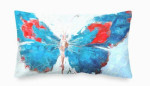 "Butterflies Turquoise" Sea Island Pillow Cover