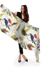 "Songs of Flight" Cashmere Silk Scarf