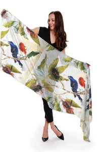 "Songs of Flight" Cashmere Silk Scarf