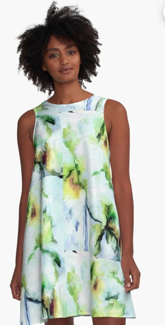 "Spring Orchids" A-Line Dress