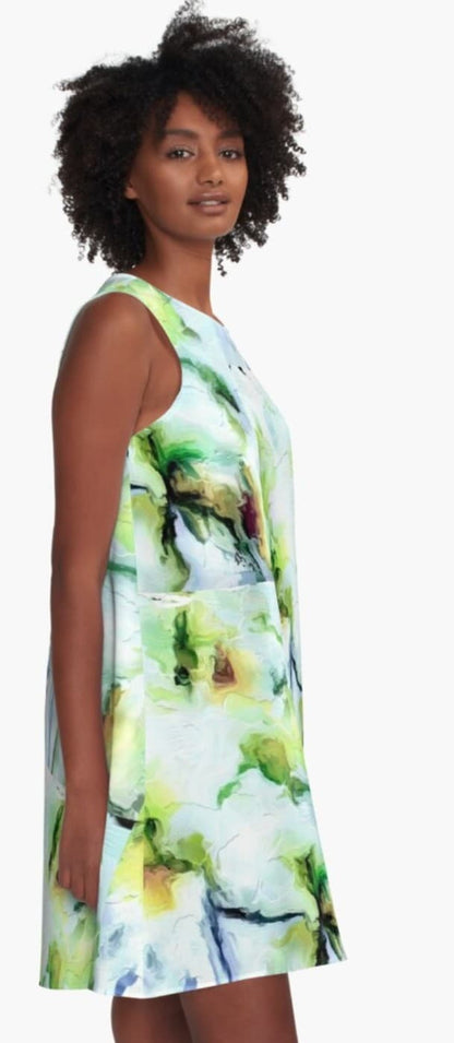 "Spring Orchids" A-Line Dress