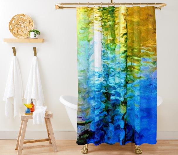 Lady Barbara Pinson Artist Shower Curtain  Water Water 3