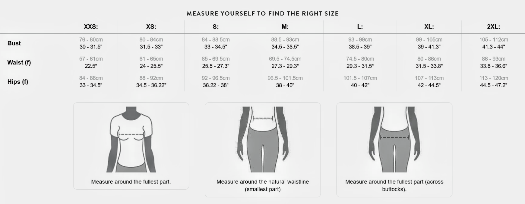 sizes Chart