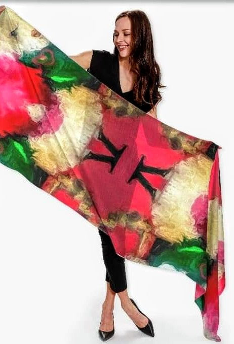 "My Christmas Teddy Bear" Cashmere Scarf